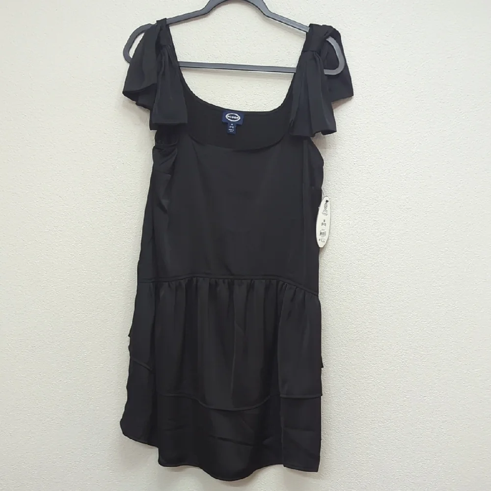 Scoop Black Ruffled Dress Size Medium 8-10